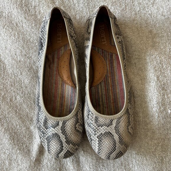 Born Julianne ballet flats, tan snake - Picture 2 of 5